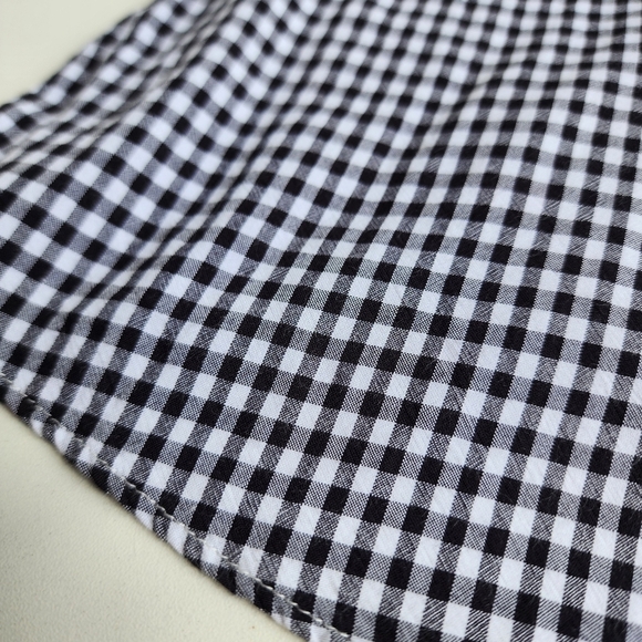 LOFT Women's Skirt Faux Wrap Gingham Black White Midi Lined Hi Low Hem Size 8 - Picture 10 of 10